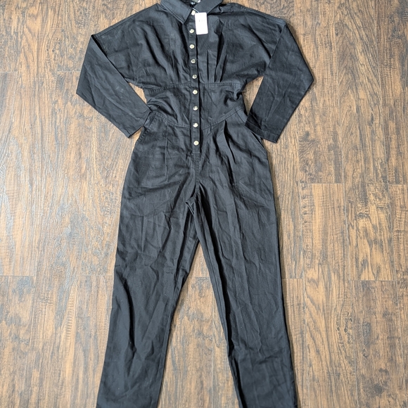 Windsor Pants - Black Button-Up Jumpsuit